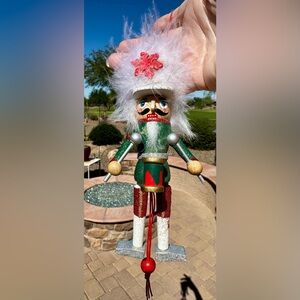 Nutcracker Soldier Drummer Christmas Tree Ornament w/pull to move arms & legs.